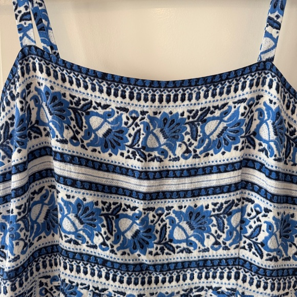 Loft Women’s‎ Blue and White Striped Floral Fit & Flare Dress Size 10 - Picture 3 of 8